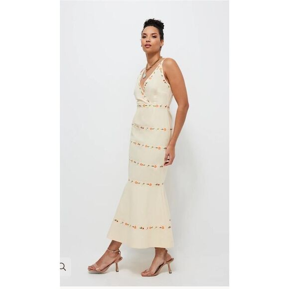 Fanm Mon Alanca Embroidered Maxi Dress Size Small - Picture 2 of 9